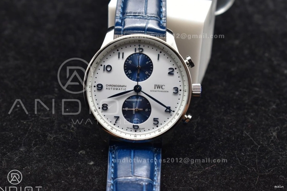A69355 Leather ZF Dial White 1:1 on Best Blue Portuguese Strap IW371620 Edition Blue Chrono 1115